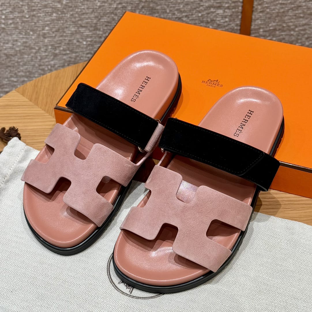Sandales Chypre Hermès Rose & Noir