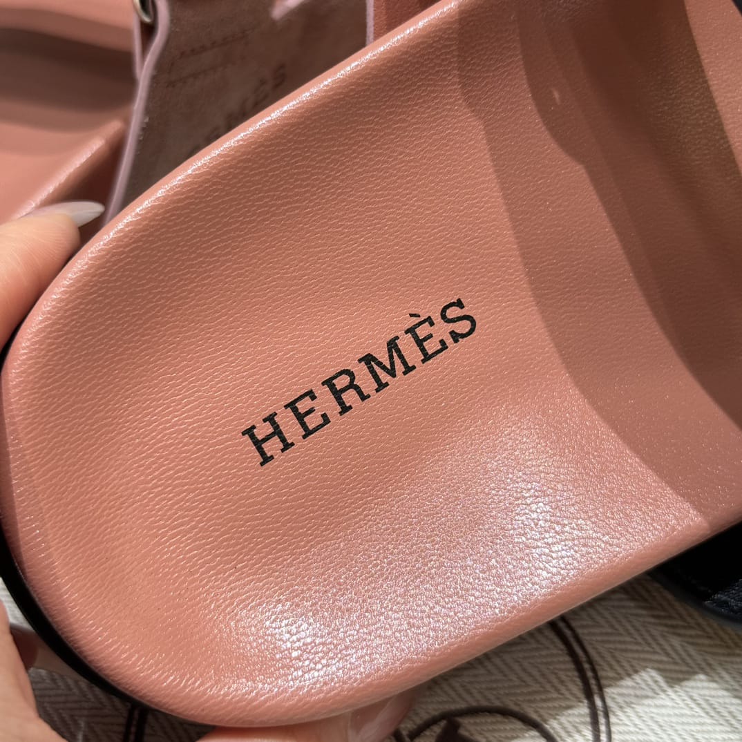 Sandales Chypre Hermès Rose & Noir