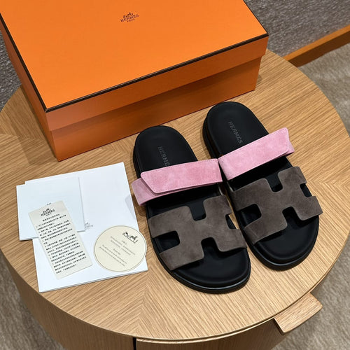 Sandales Chypre Hermès Marron & Rose