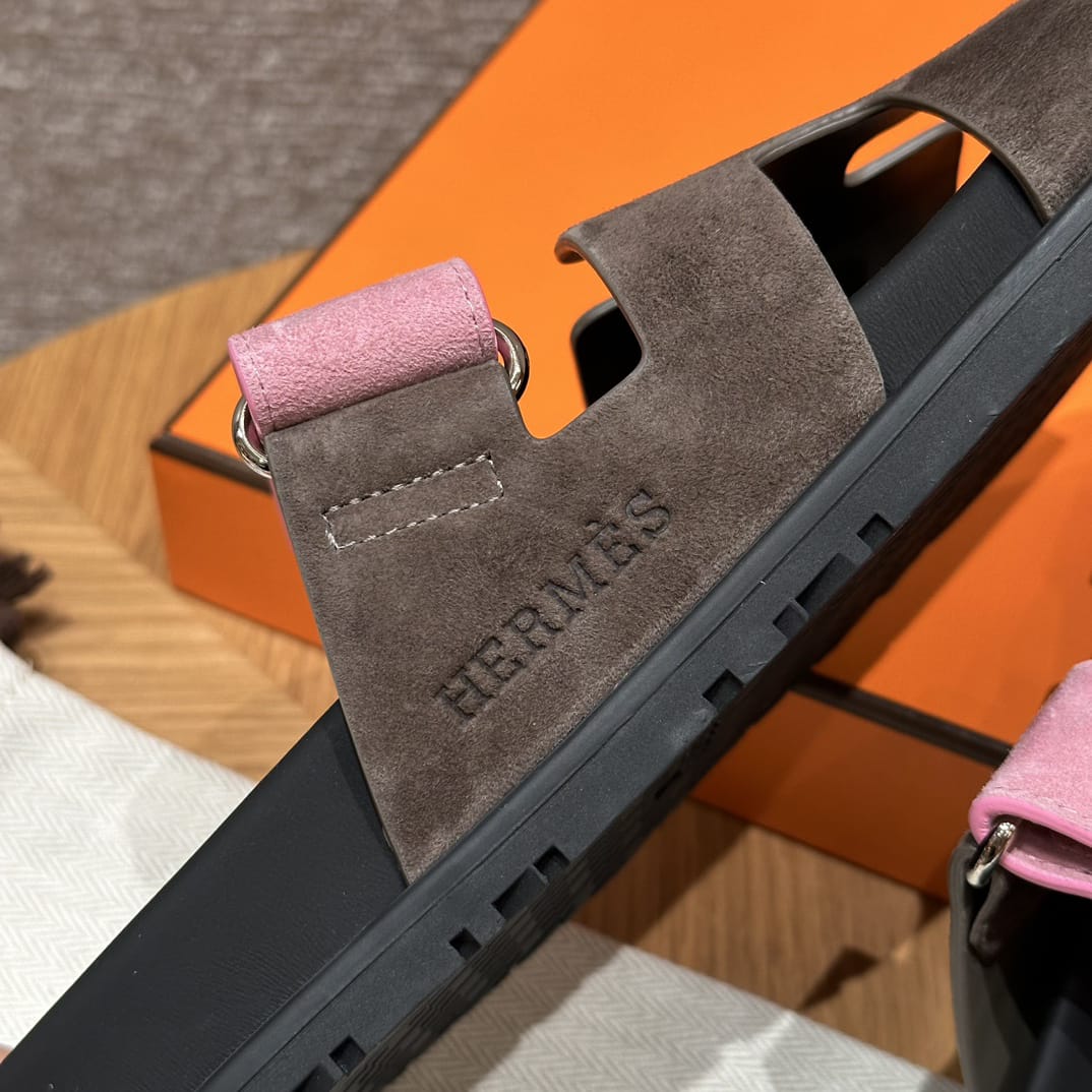 Sandales Chypre Hermès Marron & Rose