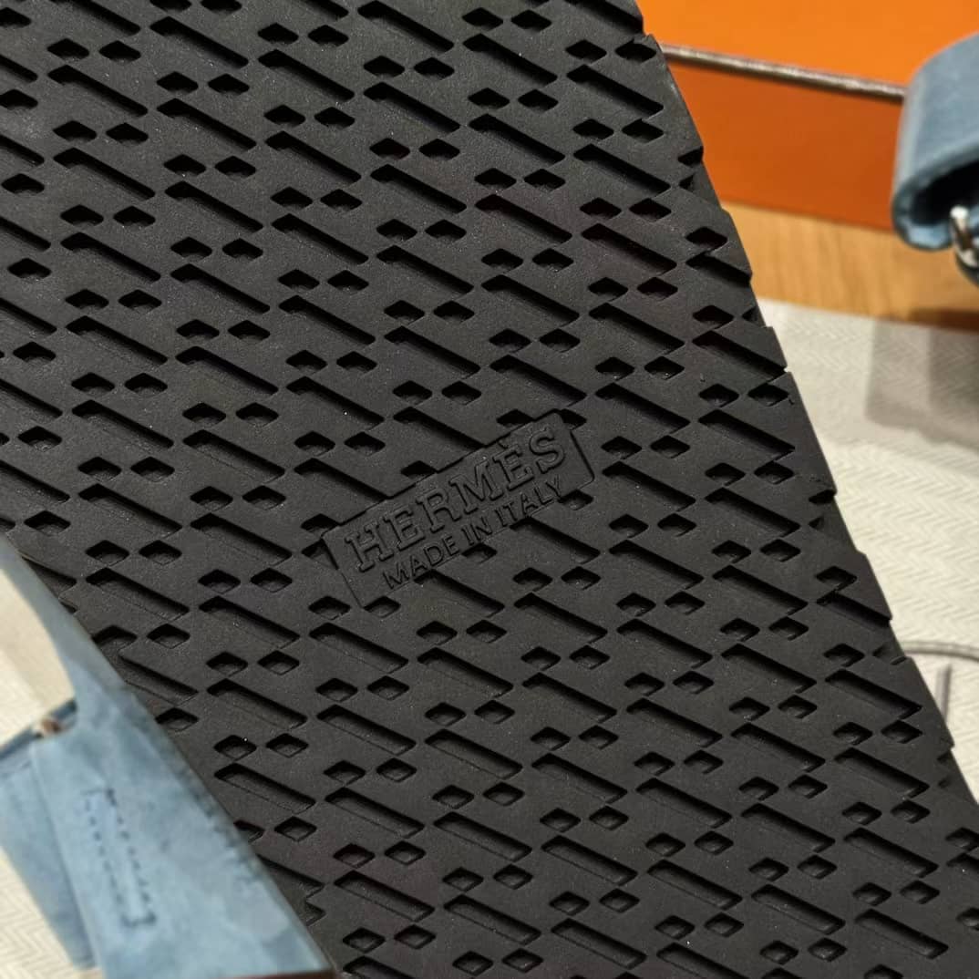 Sandales Chypre Hermès Bleu