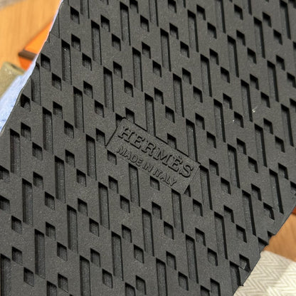 Sandales Chypre Hermès Bleu Kaki