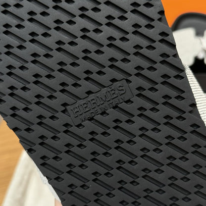 Sandales Chypre Hermès Noir & Blanc Crème